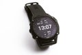 Black smart watch isolated on white background. Garmin Fenix 6 Pro Smart watch and fitness tracker