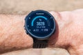 Garmin Smart Watch on Male Wrist Royalty Free Stock Photo