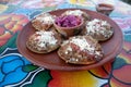 Garnachas on the table at an Oaxacan restaurant