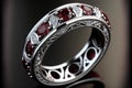 Garnet and Diamond Full Eternity Ring created with generative AI technology