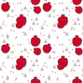 Garnet fruits seamless pattern