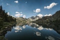 Garnet lake in the Sierra Nevada Mountains