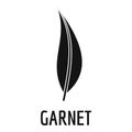 Garnet leaf icon, simple black style