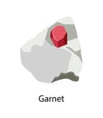 Garnet Silicate Mineral in Reddish Hidden in Stone Royalty Free Stock Photo