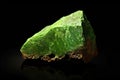 Garnierite is rare precious natural stone on black background. AI generated. Header banner mockup with space. Royalty Free Stock Photo