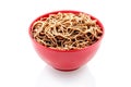 Garnish, buckwheat noodles, plate Royalty Free Stock Photo