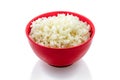 Garnish, rice boiled, white background Royalty Free Stock Photo