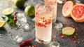 Garnished Grapefruit, Lime, and Pepper Spritzers