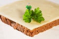 Garnishing A Cheese Sandwich Royalty Free Stock Photo