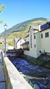 Garona River as it passes through Vielha, Valle de Aran, Lleida Royalty Free Stock Photo