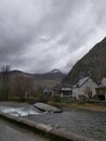 Garona river a cloudy day Royalty Free Stock Photo