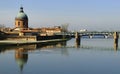 Garonne river and historic building Royalty Free Stock Photo