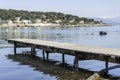 Garoupe pontoon and snowy mountains Antibes, France