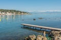 Garoupe pontoon and snowy mountains Antibes, France