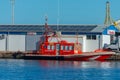 GARRUCHA, SPAIN - 04 NOVEMBER 2023 Rescue ship moored in Puerto de Garrucha, Spain, belonging to Salvamento Maritimo, the Spanish Royalty Free Stock Photo