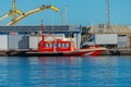 GARRUCHA, SPAIN - 04 NOVEMBER 2023 Rescue ship moored in Puerto de Garrucha, Spain, belonging to Salvamento Maritimo, the Spanish Royalty Free Stock Photo