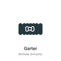 Garter vector icon on white background. Flat vector garter icon symbol sign from modern birthday and party collection for mobile Royalty Free Stock Photo