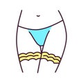 Garters lingerie color line icon. Item of women`s underwear, which is an elastic band or braid. Pictogram for web page, mobile ap