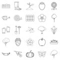 Garth icons set, outline style Royalty Free Stock Photo