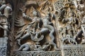 Garuda fights a pair of snakes. West side, Hoysalesvara Temple, Halebid