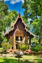 Ubosot and Garuda statue on a Thai temple complex