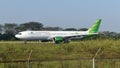 Garuda Indonesia Airbus A330 NEO taxiing at Adi Soemarmo Airport (Solo, Indonesia, July 21, 2022) Royalty Free Stock Photo