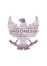 Garuda Indonesia merah putih Typography illustration vector design