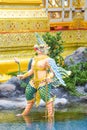 Garuda with lotus in hand, Mythical creatures, Bangkok, Thailand 1