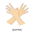 Garuda Mudra / Gesture of Eagle. Vector