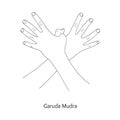 Garuda Mudra / Gesture of Eagle. Vector