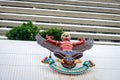 Garuda mythical bird image on the facade of Bangkok Bank