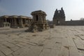 The Garuda shrine in the form of stone chariot at Vitthala temple. Royalty Free Stock Photo