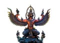 Garuda statue on white background.