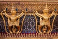 Garuda at temple's base, Thailand's Grand Palace Royalty Free Stock Photo