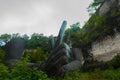 Garuda Wisnu Kencana Cultural Park. Huge hands of a statue of Vishnu. Bali. Indonesia.