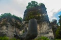 Garuda Wisnu Kencana Cultural Park. Huge hands of a statue of Vishnu. Bali. Indonesia. Royalty Free Stock Photo