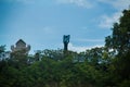 Garuda Wisnu Kencana Cultural Park, statue of man who lets a bird. Bali. Indonesia
