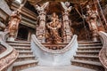 Garuda Wooden Sculpture's Detail in Sanctuary of The Truth at Pattaya. Chonburi Province, Thailand