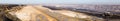 GARZWEILER, GERMANY - FEBRUARY 14, 2018: : Huge Panorama of Brown Coal Opencast Mining Field Royalty Free Stock Photo