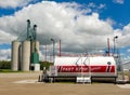 A gas bar for trucks delivering grain