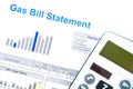 Gas bill statement and home energy consumption Royalty Free Stock Photo