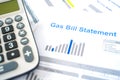 Gas bill statement and home energy consumption Royalty Free Stock Photo