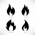 Gas blue flames simple silhouette set Royalty Free Stock Photo