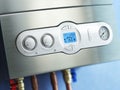 Gas boiler control panel. Gas boiler home heating. Royalty Free Stock Photo