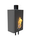 Gas boiler with flame