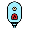Gas boiler flame icon vector flat