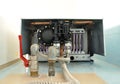 Gas boiler home maintenance Royalty Free Stock Photo