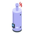 Gas boiler icon isometric vector. Worker pipe