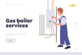 Gas boiler services landing page design website template offering professional help in installation