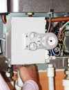 Gas boiler under repair